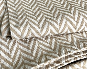 Vintage Garnet Hill Twin Bedspread Coverlet + Sham Set: Woven Chevron Cotton Made in Portugal