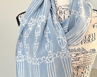 Vintage Silk Batik Scarf: Culzean Castle Balustrade Design, National Trust Scotland