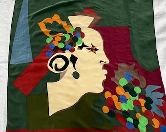 Vintage Yves Saint Laurent “L’Automne” Silk Scarf 1980s Four Seasons Series — 34”