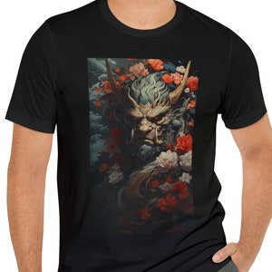 Traditional Japanese Demon Oni Shirt Japan Mythology Monster Tshirt Anime Goth Gothic Macabre Creepy Halloween Ukiyo-e Inspired Dark T