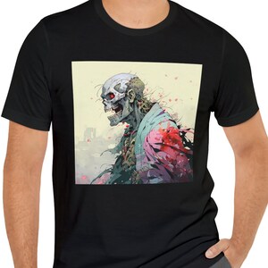 Ukiyo-e Traditional Japanese Zombie Tshirt Japan Macabre Dark Gothic Shirt Goth Ukiyo e Dark Academia Spooky T Undead Monster Clothing Anime