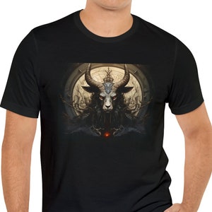 Baphomet Ritual Macabre Occult Goth T Shirt Dark Academia Shirt Spooky Cult Apparel King Halloween Shirt Gothic Clothing Satanic Unisex Tees