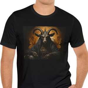 Baphomet Ritual Macabre Occult Goth T Shirt Dark Academia Shirt Spooky Cult Apparel Halloween Shirt Gothic Clothing Satanic Unisex Tees Evil