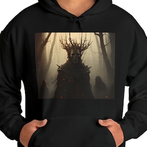 Ritual Macabre Occult Goth Dark Academia Pullover Spooky Skeleton King Apparel Halloween Gothic Clothing Satanic Unisex Hoodie Evil Satanic