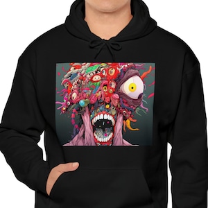 Japanese Gore Sweatshirt Goth Anime Hoodie Manga Goru Horror Hoodie Japanese Gore Girl Harajuku Sweatshirt Japanese Halloween Unisex Hoodie
