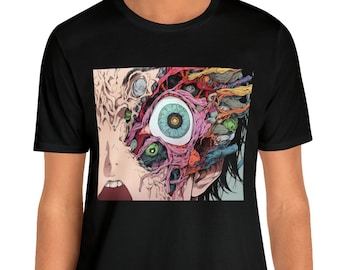 Camiseta de arte sangriento japonés: camiseta de terror de anime ukiyo-e