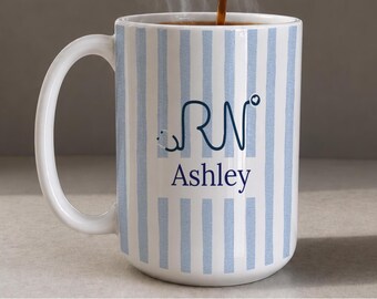 Personalized RN Mug Gift for Nurse Custom Nurse Name Mug, Registered Nurse Gift, Nurse Appreciation Gift, Nurse Graduation Gift