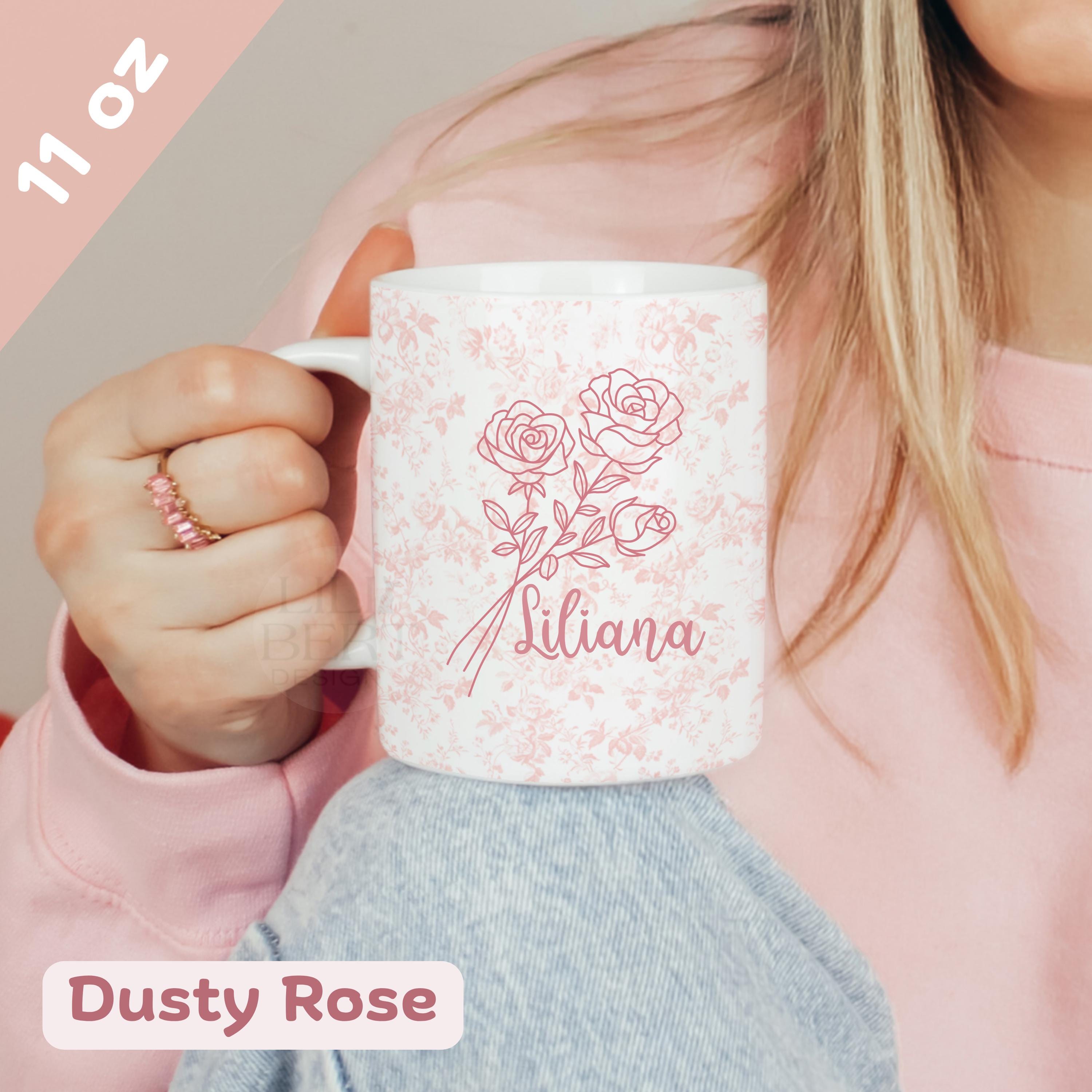 Personalized Birth Flower Mug with Name • Custom Floral Coffee Cup for Mom Grandma Sister  Birthday Gift for Her with Birth Month Flowers