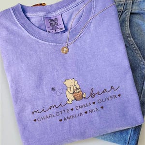 Customizable Gigi Bear Comfort Colors Tee: Personalized Grandma Shirt