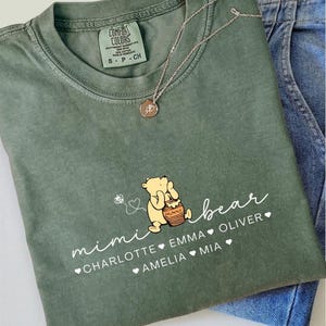 Custom Mama Bear T-Shirt: Comfort Colors Cotton Tee for Mom, Grandma