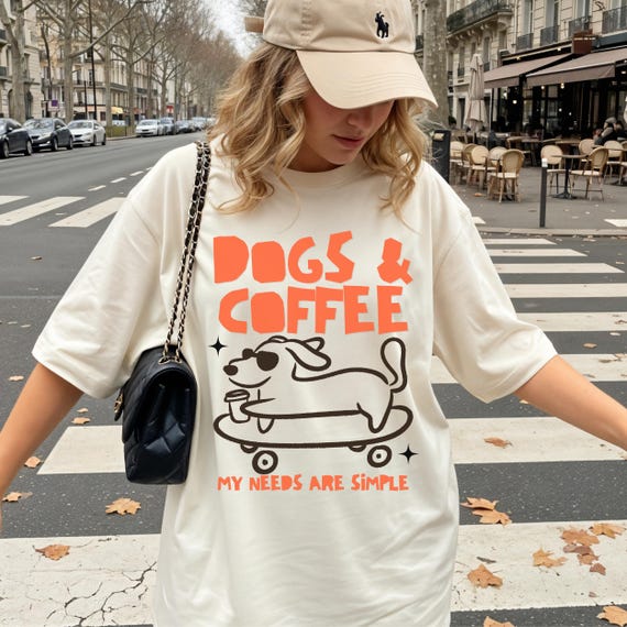 Dogs and Coffee Shirt Png, Dog Lover Png, Funny Dog Mom Gift for Her, Pet Dogs Drink Coffee SVG, Trendy Coffee Lover Digital Download