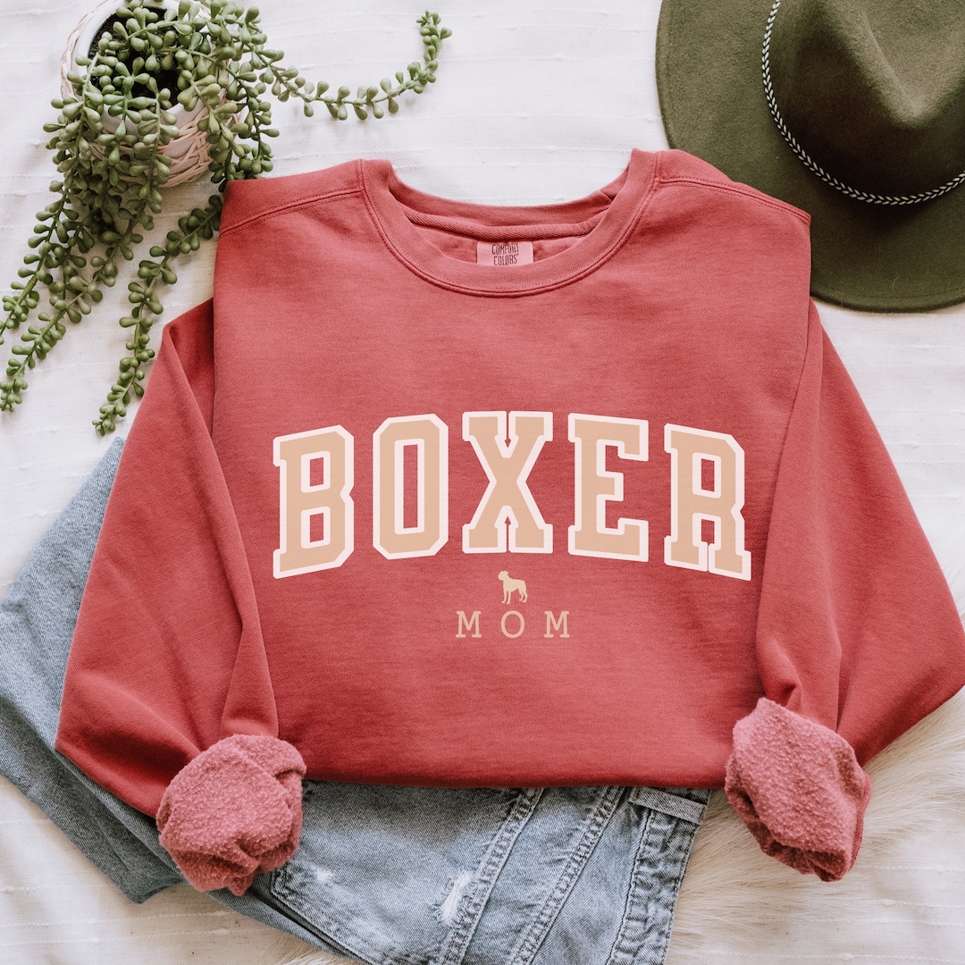 Boxer Dog Sweatshirt, Boxer Mom Sweatshirt Dog Mom Sweater Custom Dog