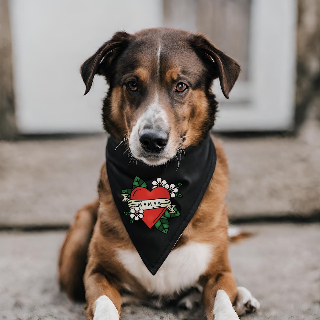 Dog Bandana, I Love My Mamaw Bandana, Gift for Dog Mom, Dog Bandanas