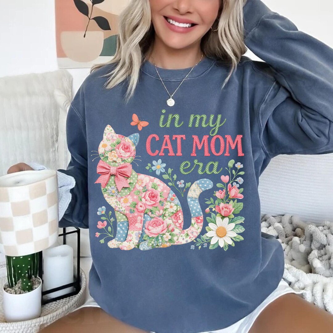Retro Floral Cat Mom Png, Coquette Bow Cat Mom Png, Mama Mom File ...
