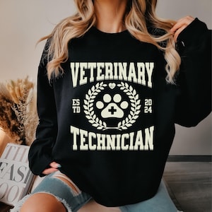 Veterinary Technician Sweatshirt - Unisex Crewneck, Animal Lover Gift, Vet Tech Apparel, Pet Care Worker, Animal Hospital Clothing