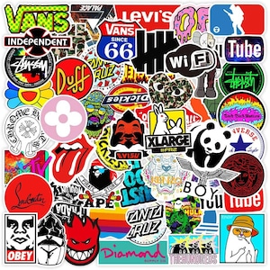 50pc Beverage Drink Stickers for Water Bottle Guitar Phone Laptop