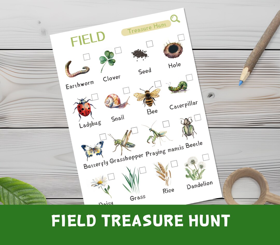 Field Scavenger Hunt Children's Field Scavenger Hunt Etsy