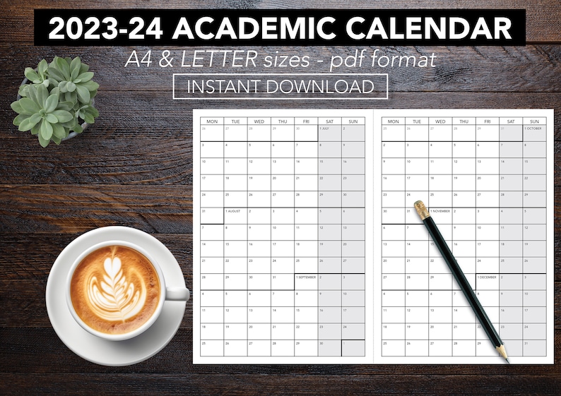 2023 2025 Academic Calendar. Printable School Calendar. Etsy Australia