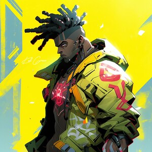 NEW AGE Wall Art #19 - Afrofuturyzm, Anime, Wystrój domu, Do druku - Pobieranie cyfrowe