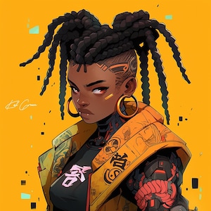 NEW AGE Wall Art #17 - Afrofuturyzm, Anime, Wystrój domu, Do druku - Pobieranie cyfrowe