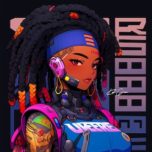NEW AGE Wall Art #24 - Afrofuturyzm, Anime, Wystrój domu, Do druku - Pobieranie cyfrowe