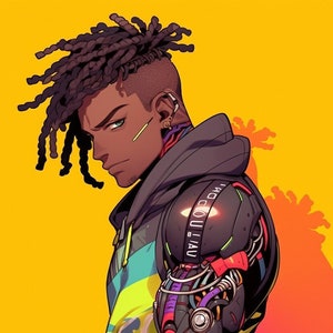 NEW AGE Wall Art #28 - Afrofuturyzm, Anime, Wystrój domu, Do druku - Pobieranie cyfrowe
