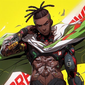 NEW AGE Wall Art #27 - Afrofuturyzm, Anime, Wystrój domu, Do druku - Pobieranie cyfrowe