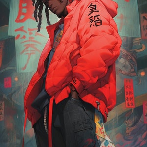 NEW AGE Wall Art #4 - Afrofuturyzm, Anime, Wystrój domu, Do druku - Pobieranie cyfrowe