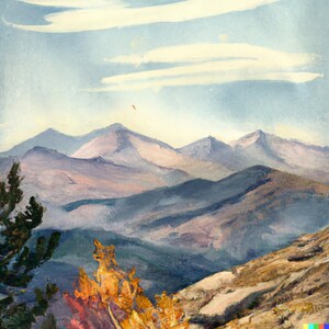 Mount Evans Four Seasons aquarel collectie - digitale download
