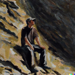 Realism Painting of Hikers - Digital Download