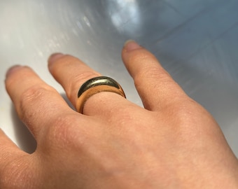 緑と18金の三角形デザインリング、専用です❗ Brass With 18K Gold Twist Knot Statement Rings Solid Ring