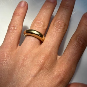Gold Chunkier Tapered Band | Gold Ring