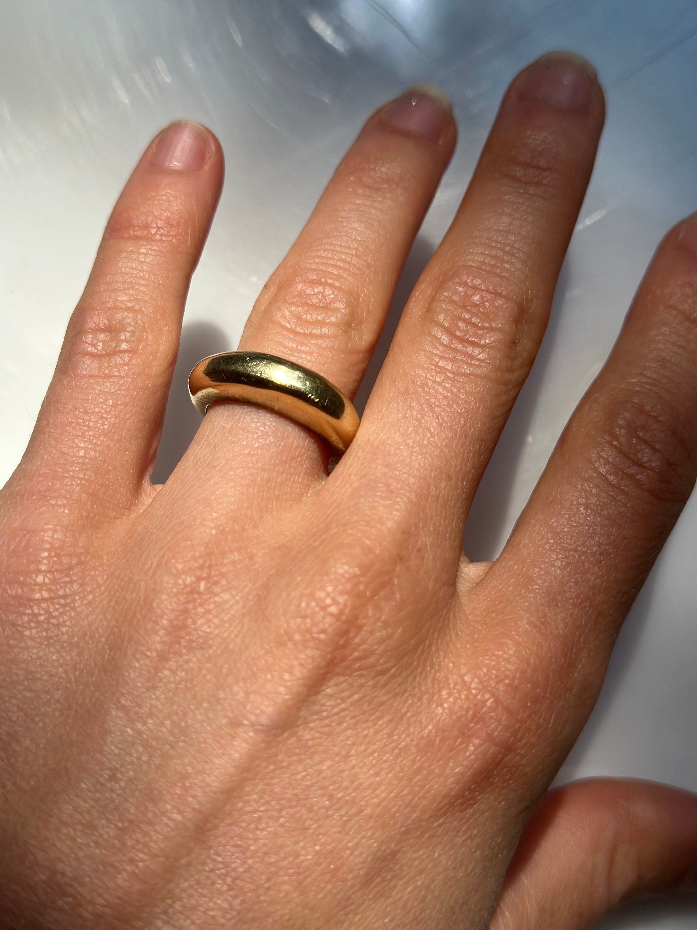 Gold Chunkier Tapered Band | Gold Ring