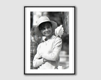 Audrey Hepburn Vintage Photo Print: Black and White Fashion Art (Digital Download)