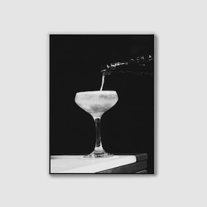 Cocktail Wall Art, Champagne Prints, Bar Cart Prints, Alcohol Digitale Kunst Zwart-witte Kunst, Wanddecoratie, Afdrukbare Kunst, DIGITALE DOWNLOAD