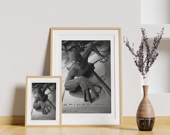 Spider-Man Movie Poster: Black and White Wall Art (Digital Download)