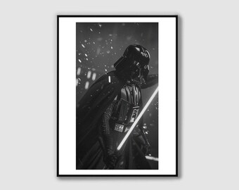 Darth Vader Black and White Art Print: Star Wars Poster (Digital Download)