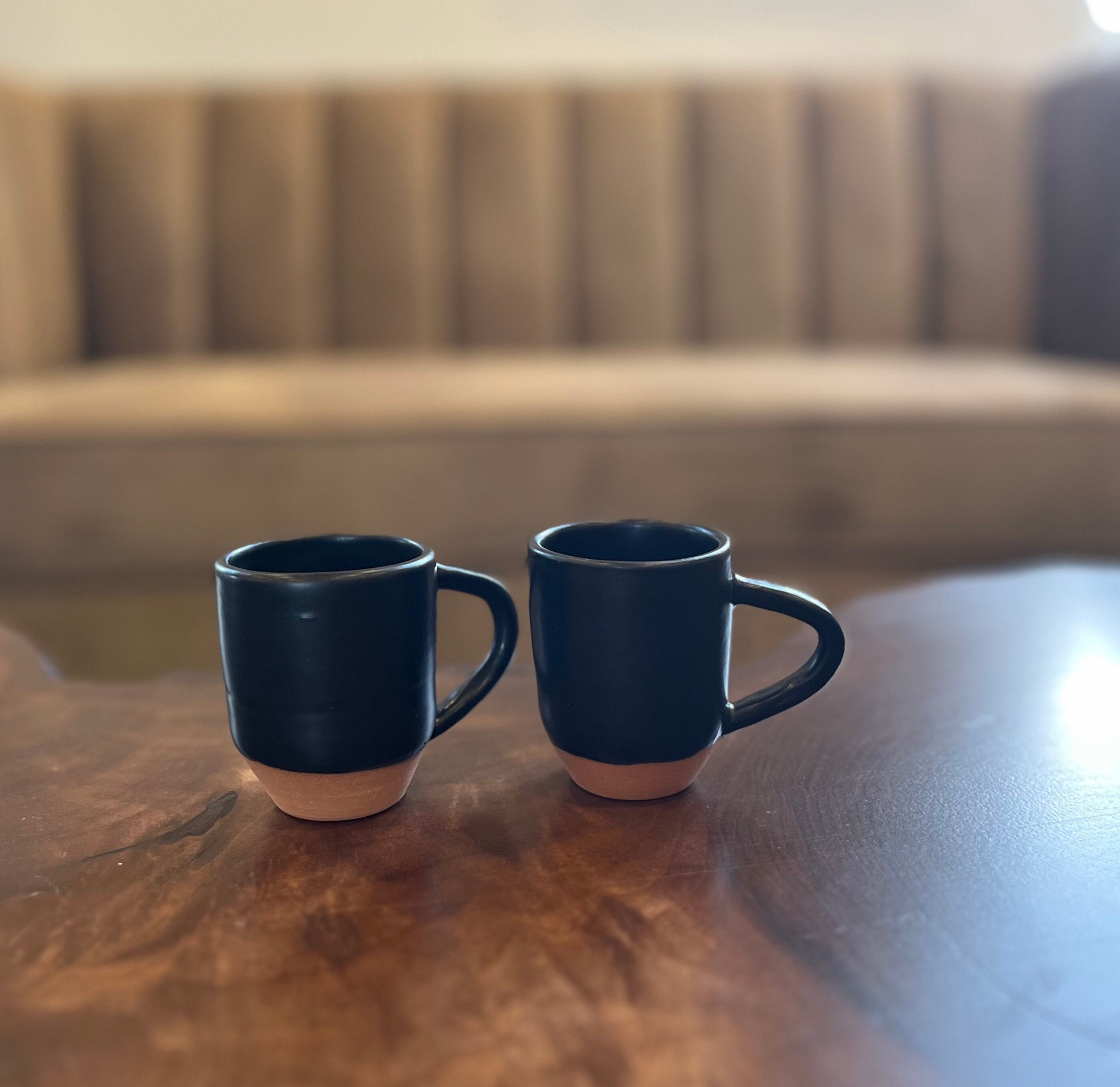 Personalized Double wall espresso cups/leather wrap. Set of two. – Serenity  Casa