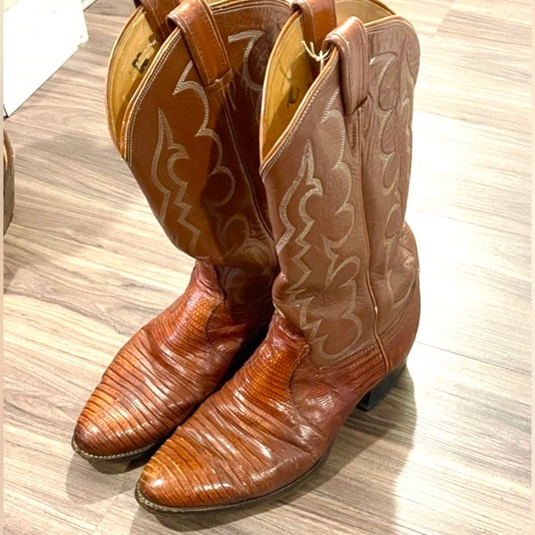 Vintage Tony Lama Leather Cowboy Boots