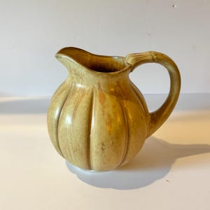 Vintage French Ceramic Pitcher: Signed Glazed Pottery, Rustic Farmhouse Decor