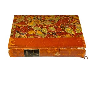 Antique French Marbled Book: 19th Century Paris Flea Market Find