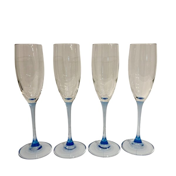Vintage Luminarc Champagne Flutes (Set of 4), Champagne Glasses, French Glassware, Luminarc, Vintage Champagne