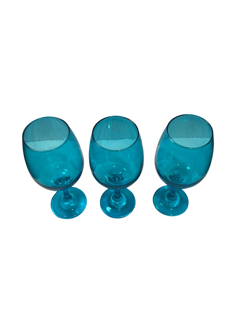Vintage Turquoise Wine Glasses Etsy