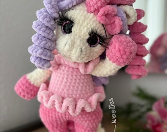 Sweet Unicorn, Handmade plush Unicorn, Crocheted toys