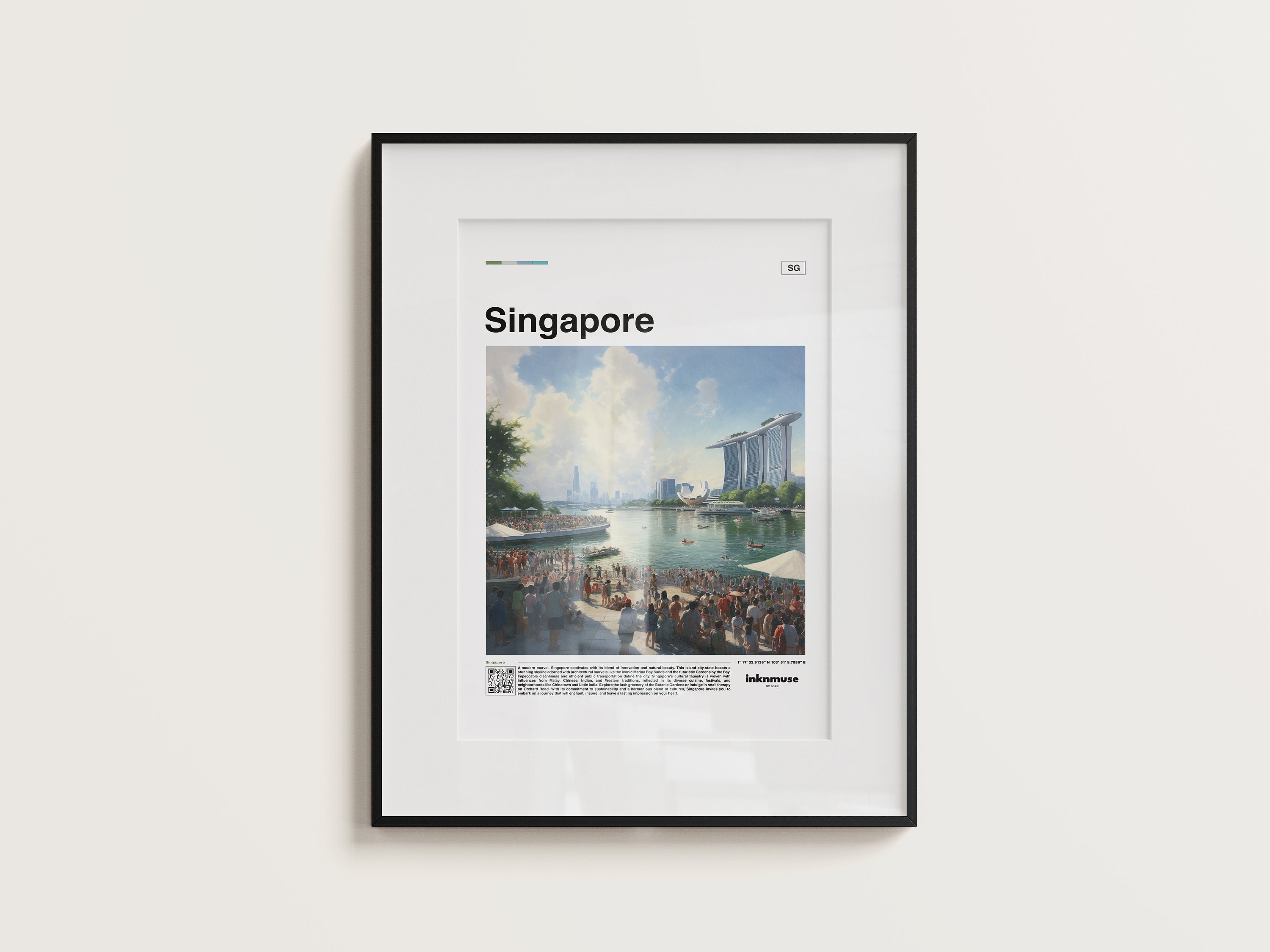 Singapore Wall Art Singapore Poster Print Singapore Art Etsy
