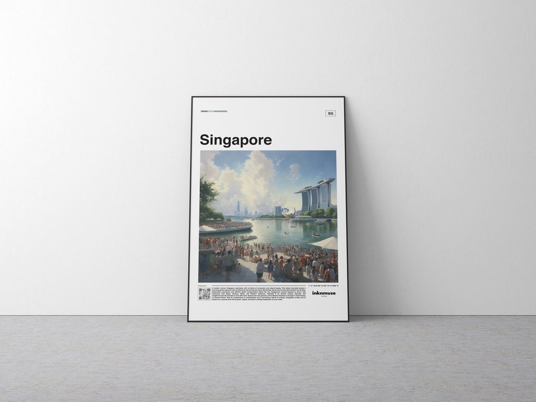Singapore Wall Art Singapore Poster Print Singapore Art Etsy