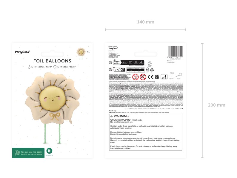 Globo de papel de aluminio con forma de flor andante de 84 cm – Beige claro pastel, decoración para fiesta de cumpleaños y baby shower imagen 5