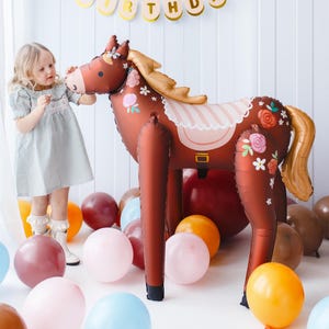 Giant Standing Horse Foil Balloon - Perfect for Horse Lovers and Birthday Parties! Horse-Shaped Balloon for Horse Farm Animals Themed Party