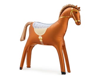 大きな茶色の馬のホイルバルーン：ファームパーティーの装飾、カウボーイウエスタンテーマの新年の装飾