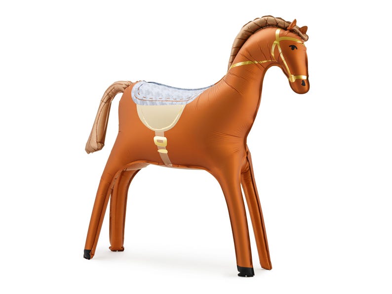Large brown horse foil balloon for cowboy, western and farm themed party decorations